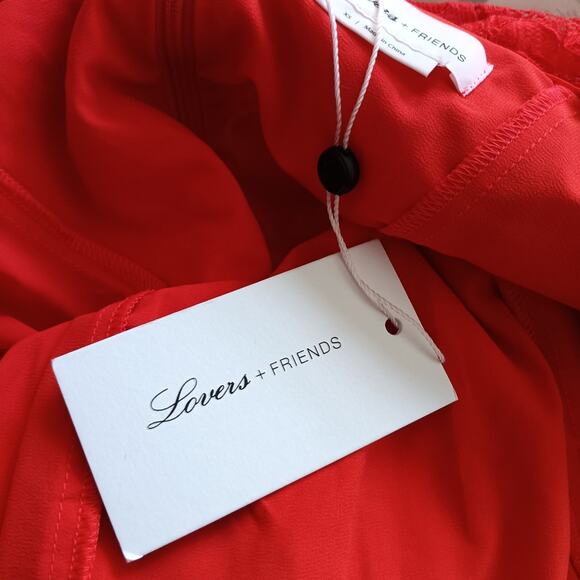 Lovers + Friends Elizabeth Lace Mini Dress Red XS NWT - Picture 8 of 8